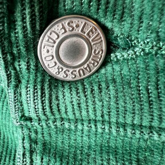 Levis Pants Womens Size 25 Kelly Green Wedgie Straight Corduroy Button Fly - Picture 9 of 16